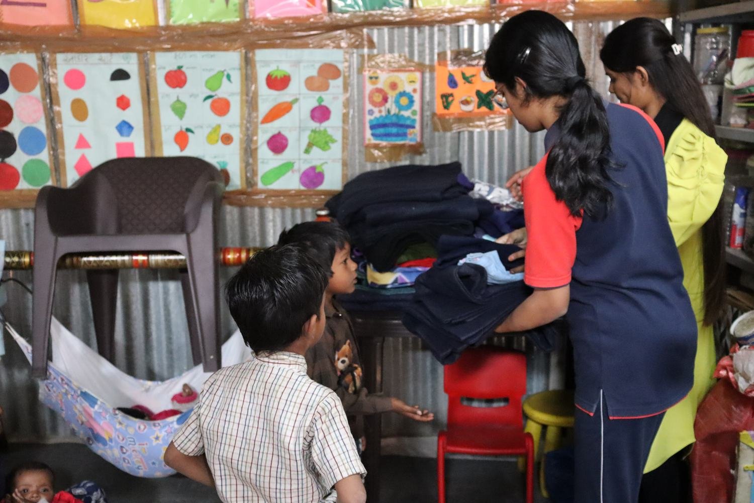 Distribution at a children’s shelter