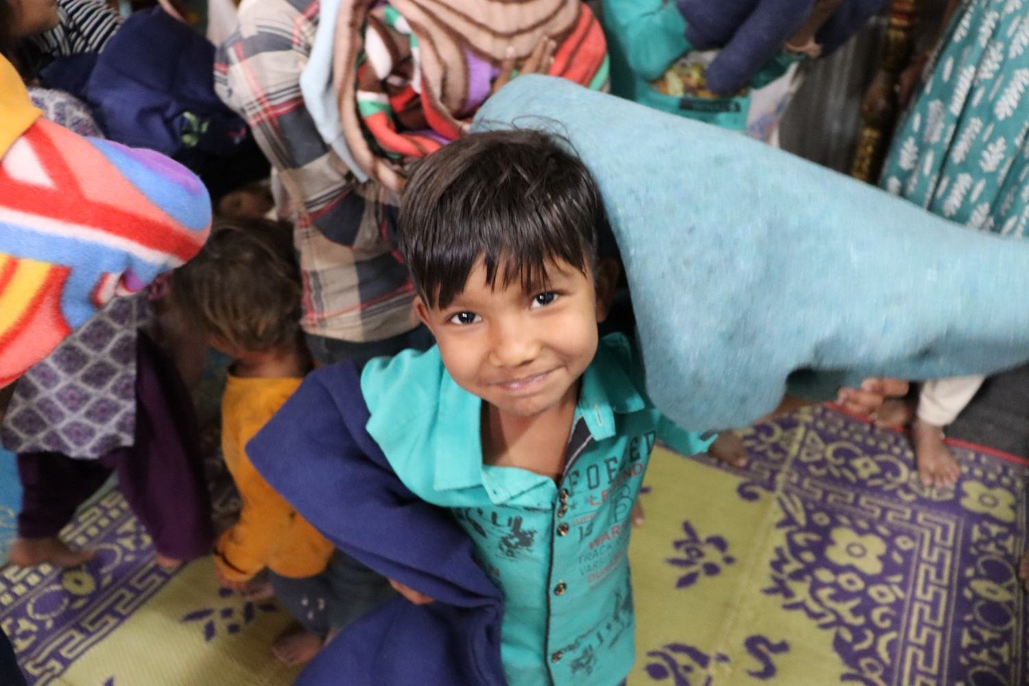 Children at the winter drive